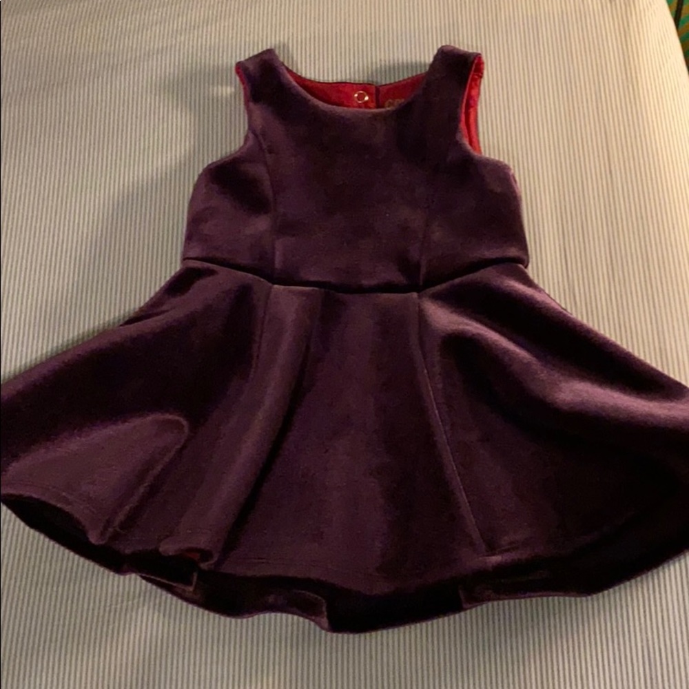 Beautiful velvet holiday dress with gem buttons